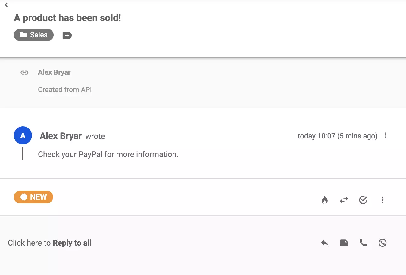 Isang ticket view sa LiveAgent pagkatapos ng isang matagumpay na integration sa pamamagitan ng Zapier
