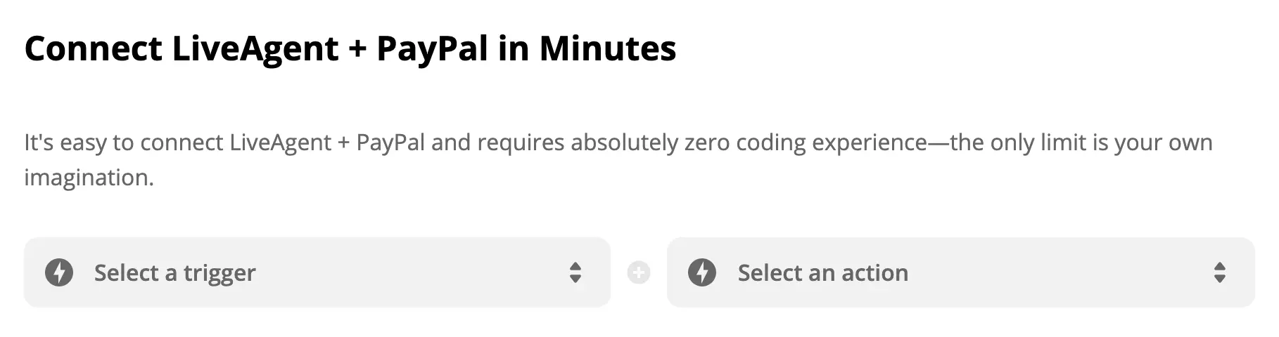 PayPal trigger at LiveAgent action selection