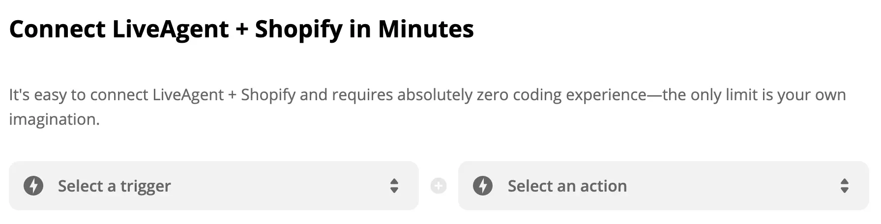 Select trigger and action on Zapier