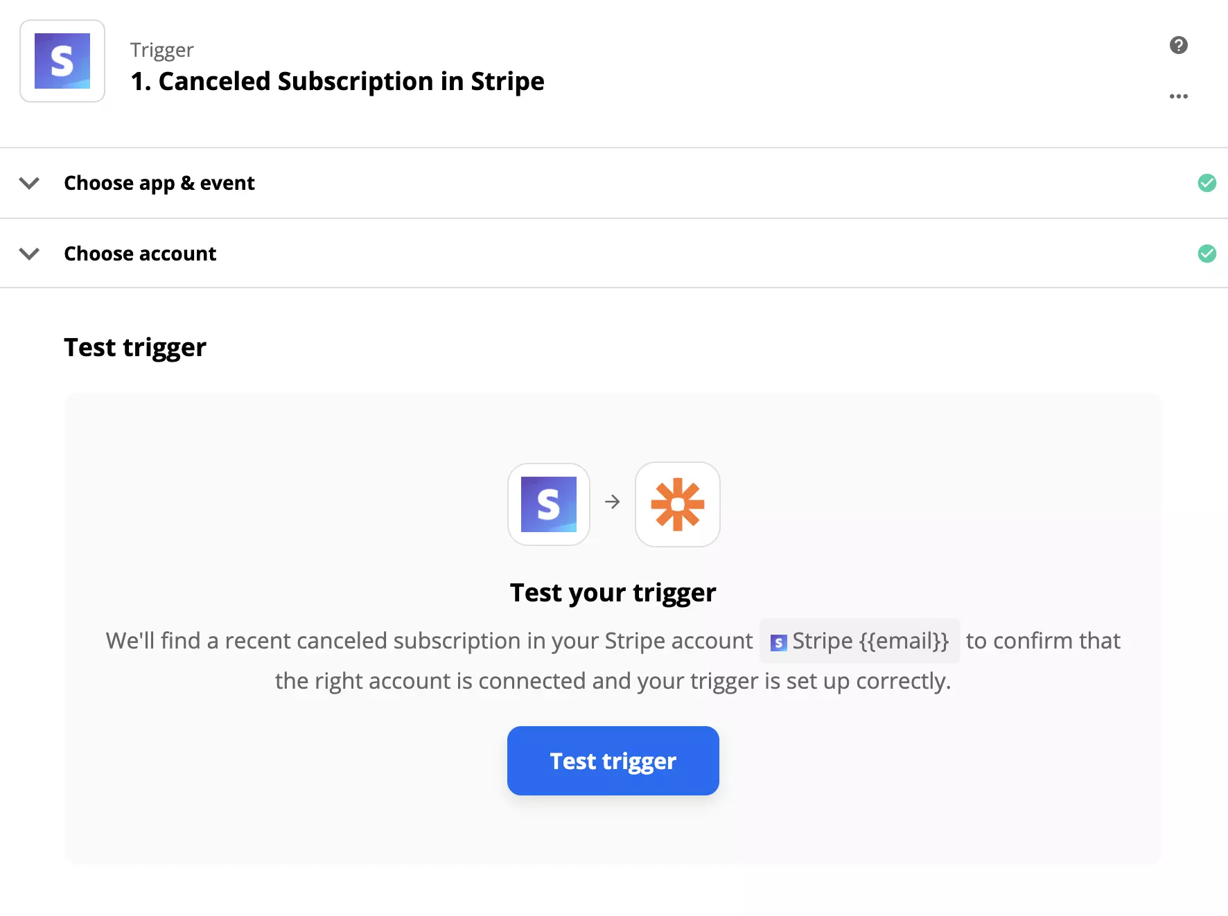 Stripe trigger test sa Zapier