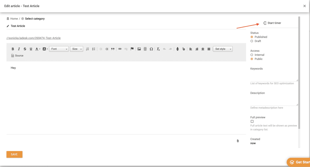 Clockify timer sa knowledge base