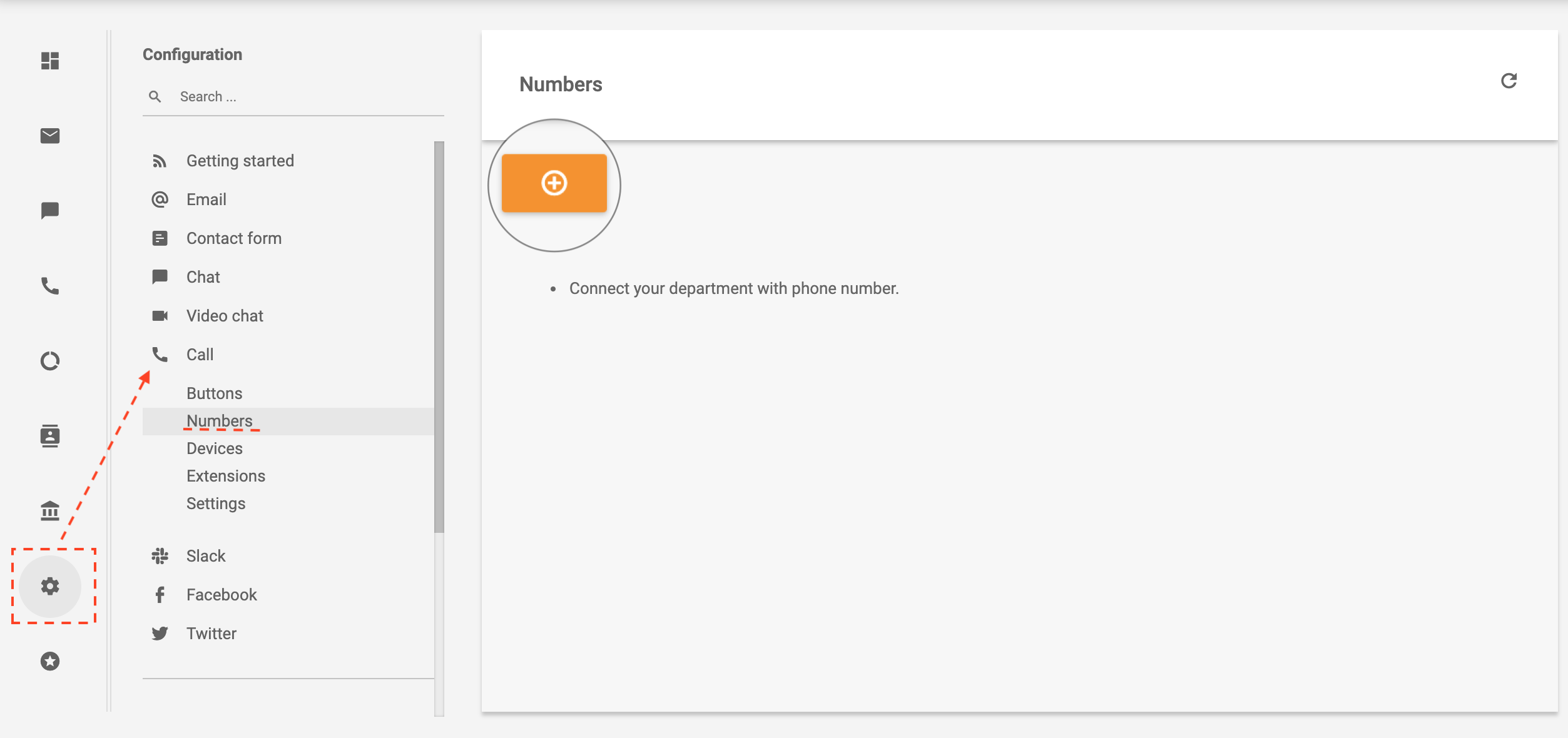 Sipgate navigation LiveAgent