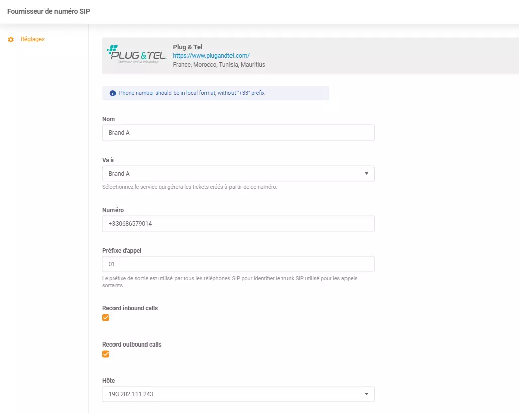 Mga kredensyal ng Plug & Tel