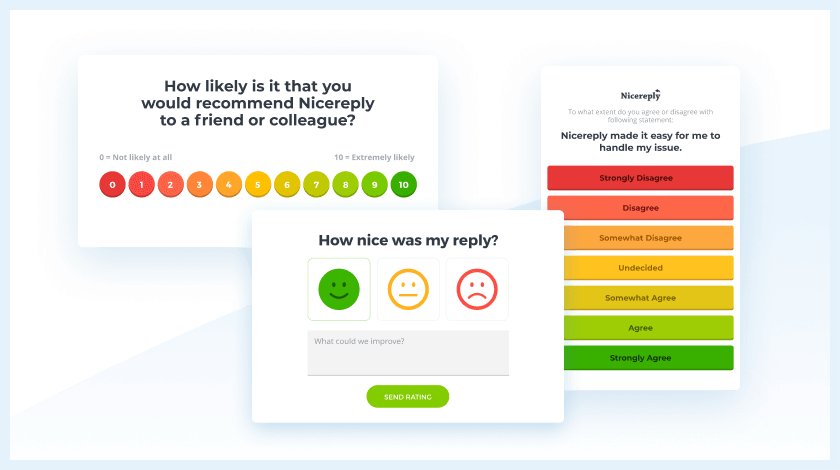 Nicereply survey customization options