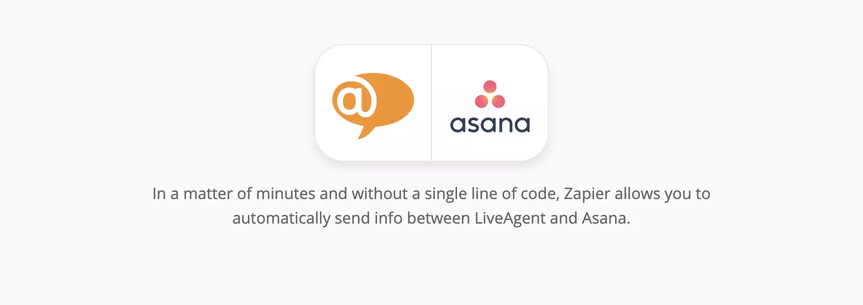 LiveAgent and Asana integration page on Zapier