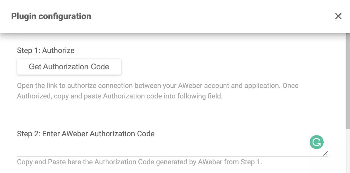 AWeber plugin configuration in LiveAgent
