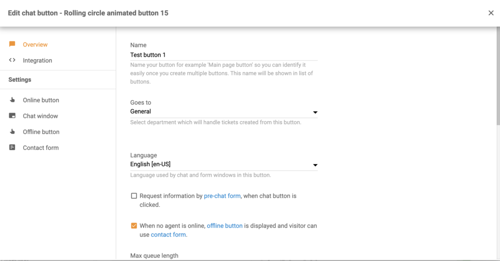 I-configure ang chat button sa LiveAgent