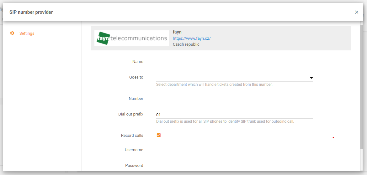 Fayn integration sa LiveAgent