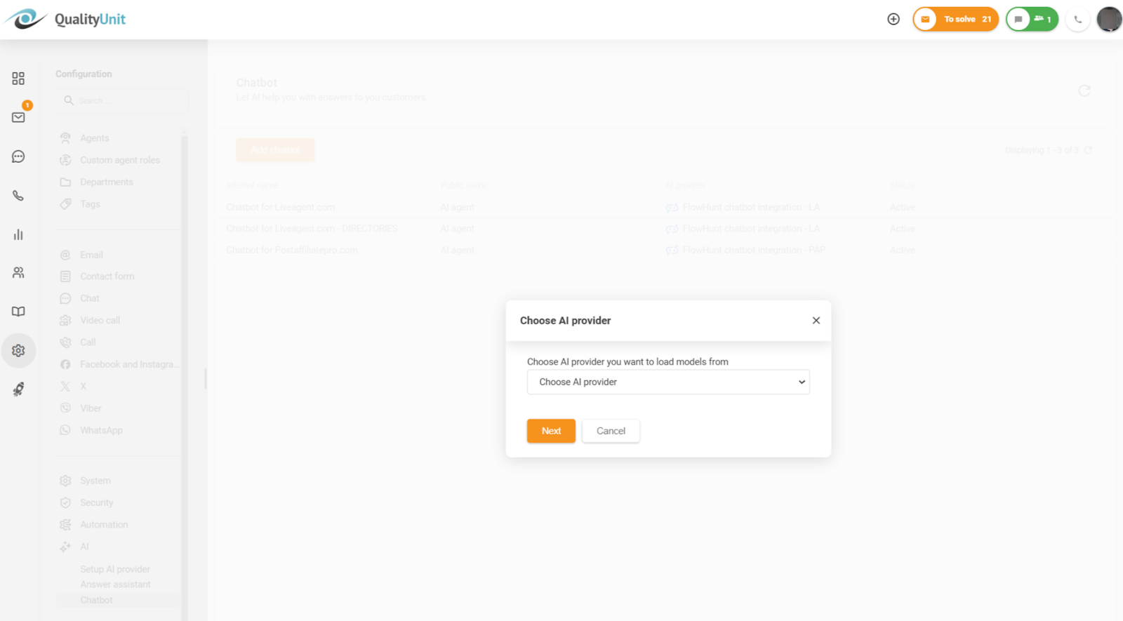 Pagpili ng AI chatbot provider