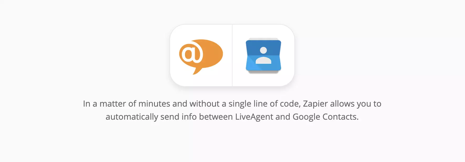 LiveAgent and Google Contacts integrations page on Zapier