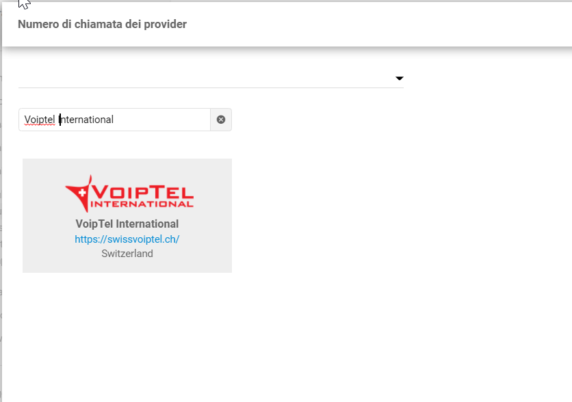 Search for VoipTel International in LiveAgent