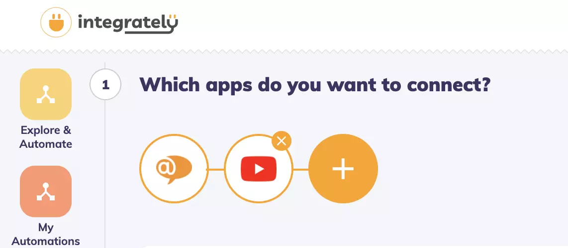 Integrately with apps selected and ready for integration