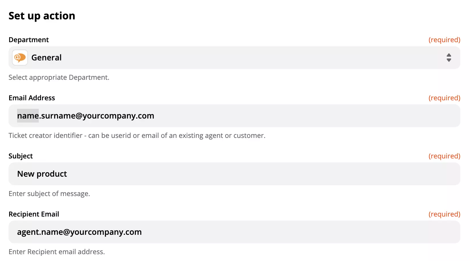 LiveAgent action setup sa Zapier integration