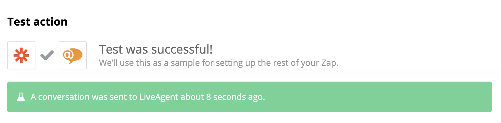 Matagumpay na pagsubok ng isang Google Sheets at LiveAgent integration