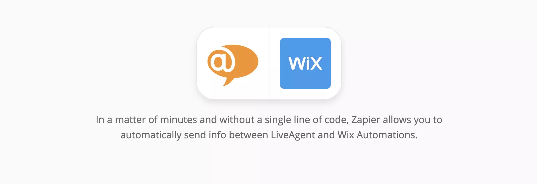 LiveAgent at Wix integration page sa Zapier