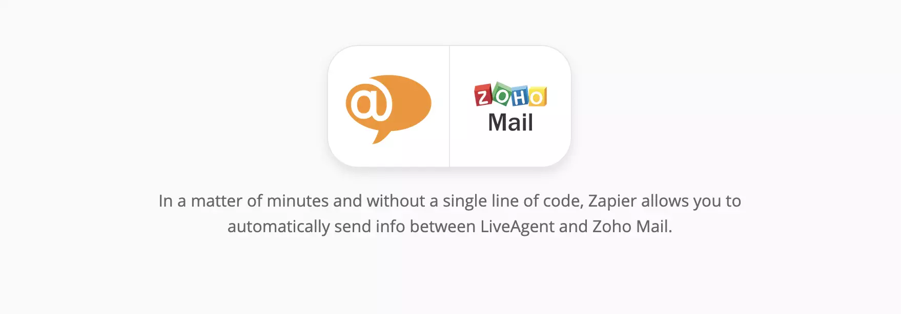 LiveAgent at Zoho Mail integration page sa Zapier