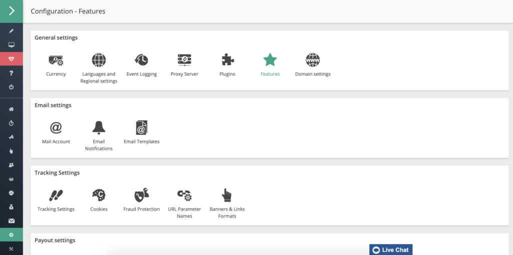 Configuration at features