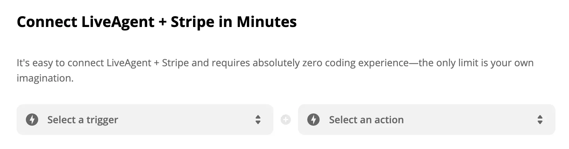 LiveAgent at Stripe integration page sa Zapier