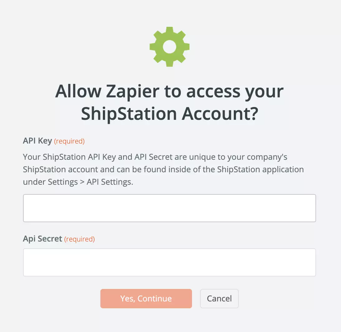 ShipStation API settings