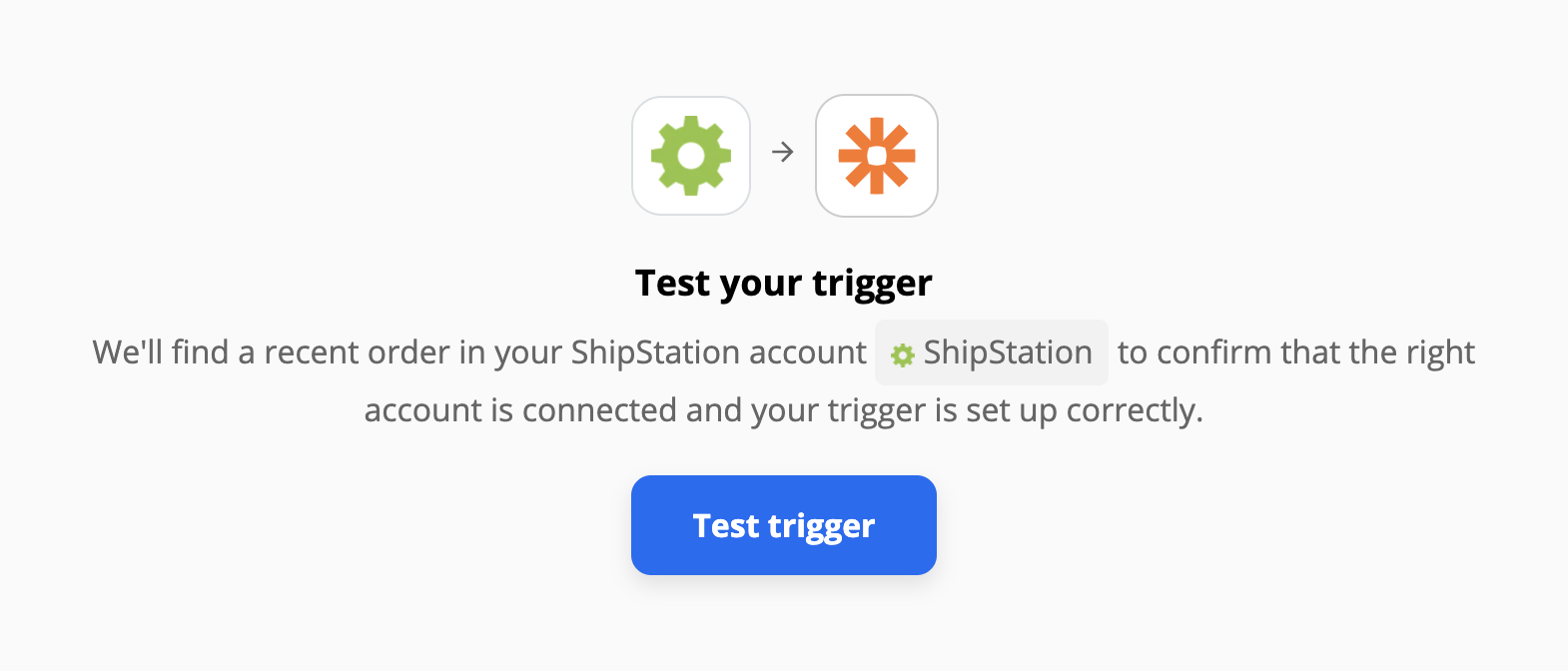 ShipStation trigger test pagkatapos ng configuration