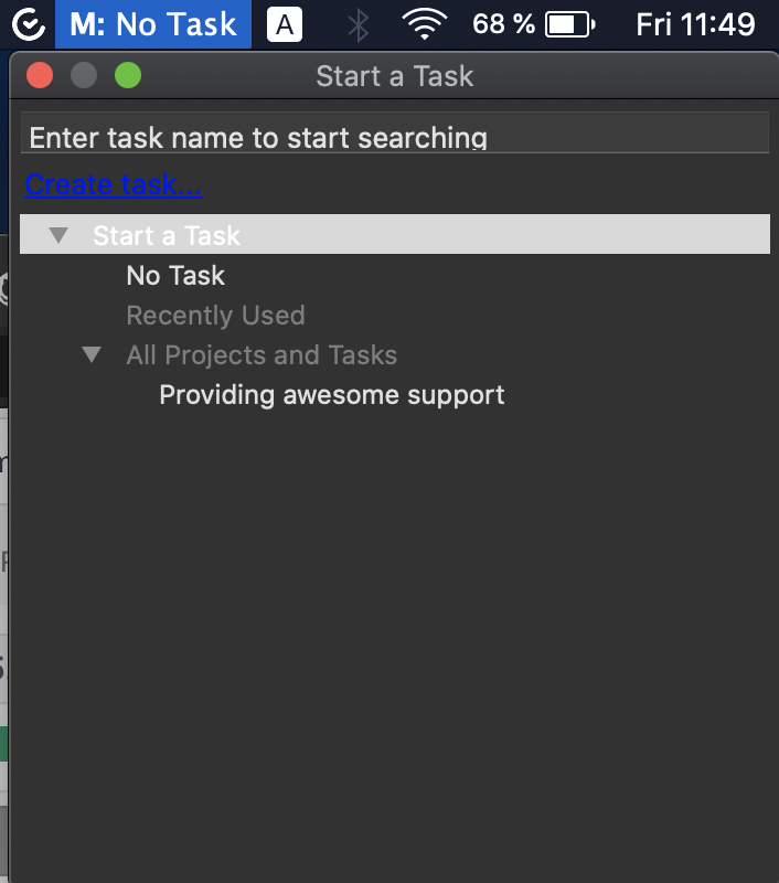 TimeCamp application para sa Mac operating systems