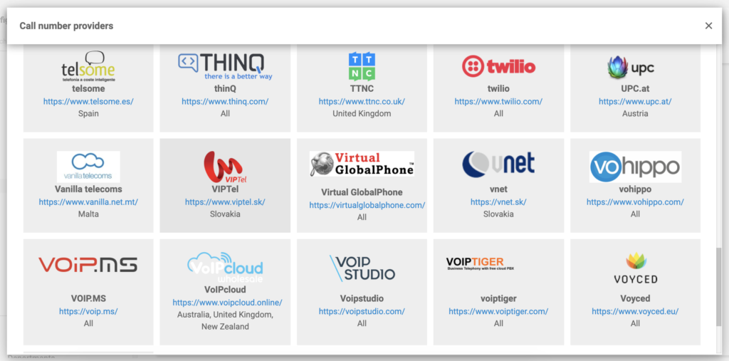 VoIPcloud sa listahan ng VoIP providers