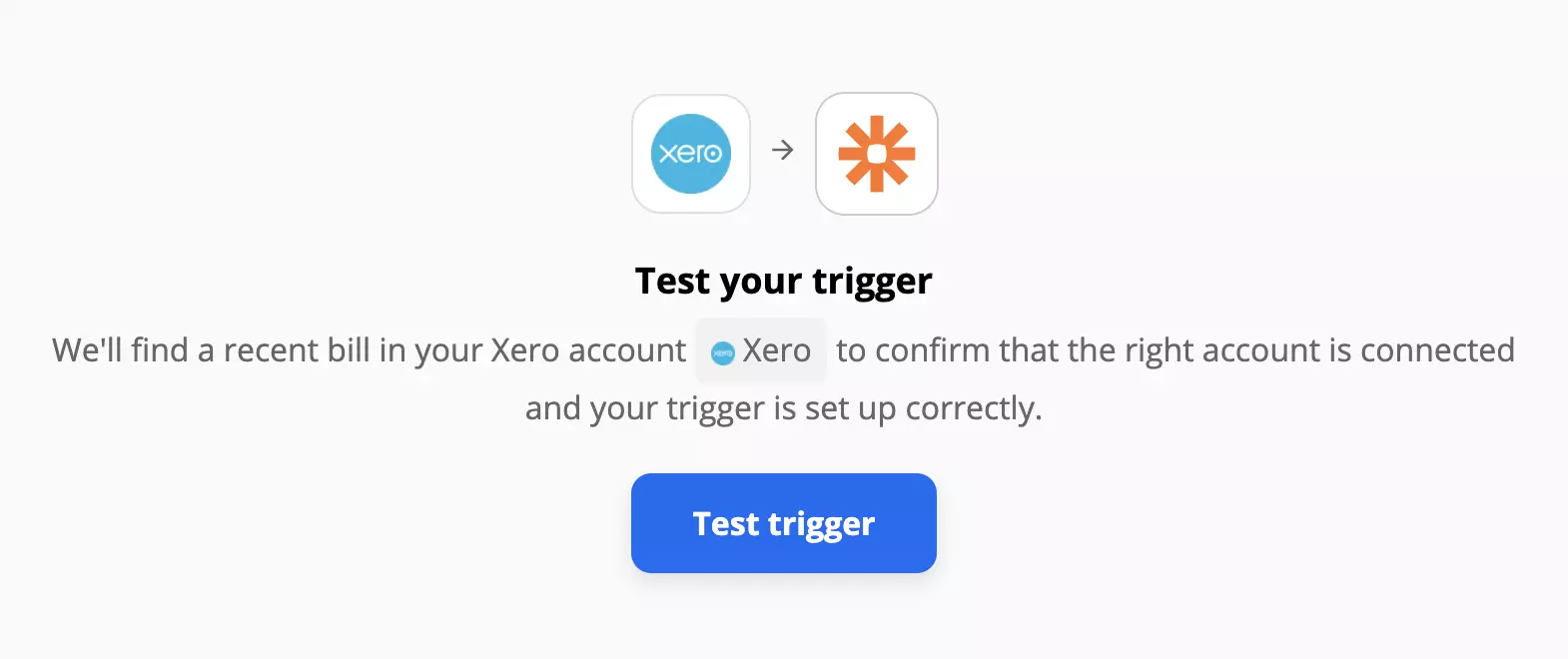 Xero trigger test sa Zapier integrations