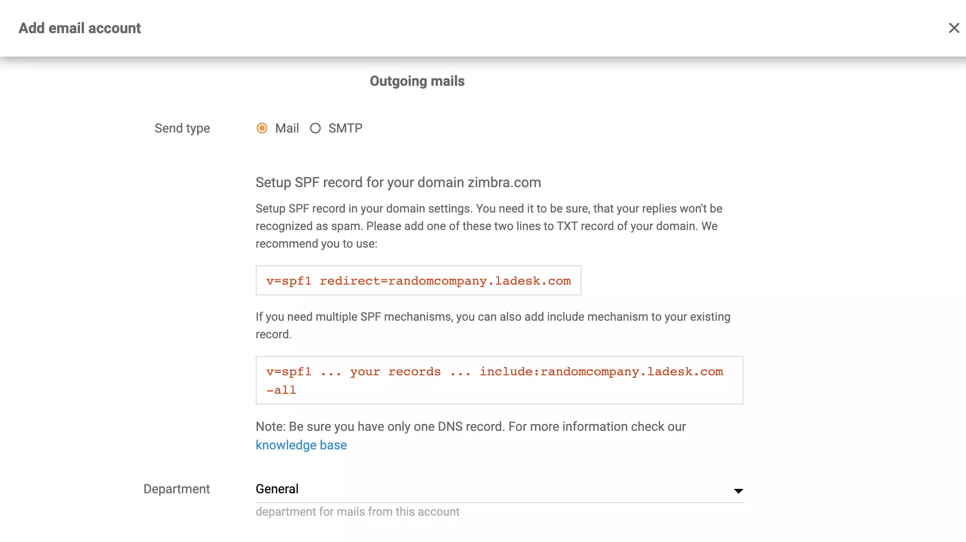 Zimbra forwarding setup