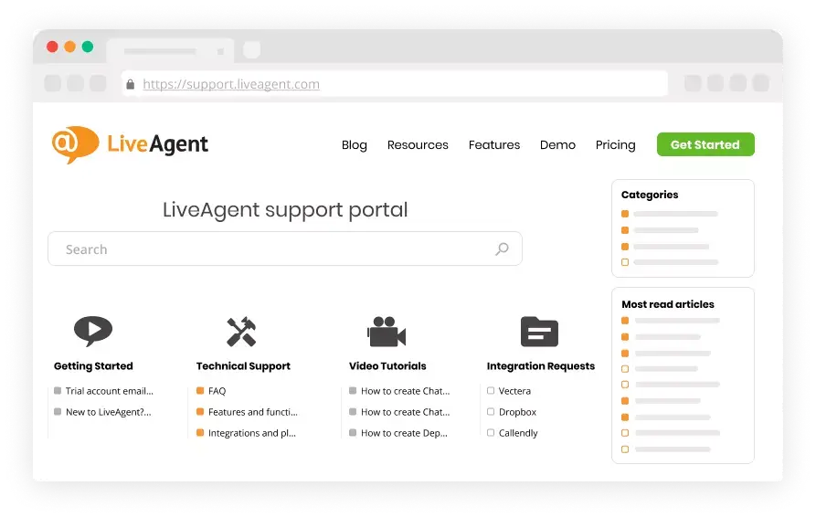 Customer portal software - LiveAgent