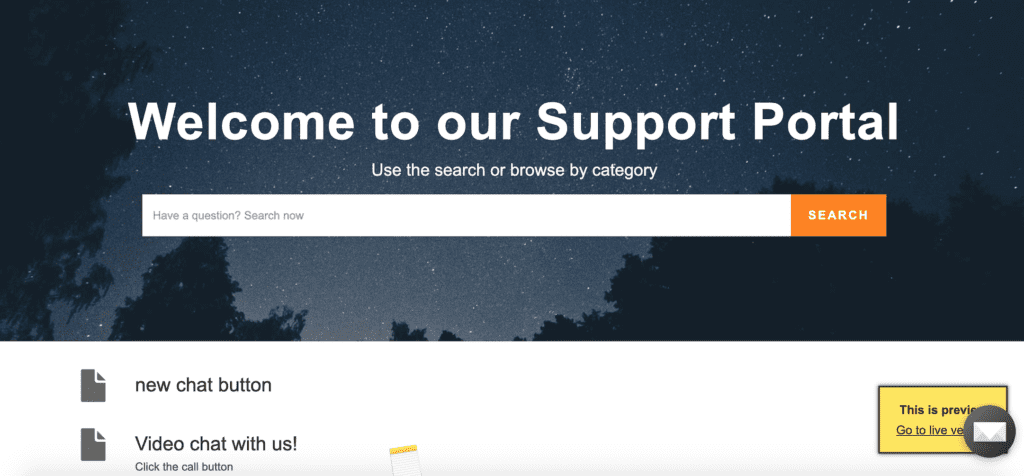 Isang sample na customer portal