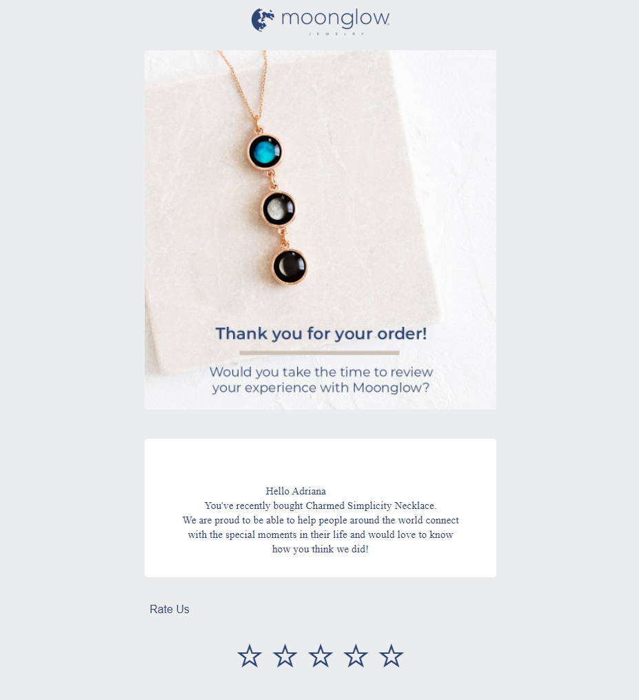 Email na pasasalamat sa inyong order